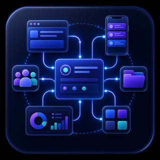 Gravitask feature icon showing flexible web and mobile project management beyond a single software ecosystem