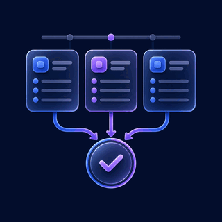 Gravitask feature icon showing structured task workflows and a completed handoff