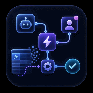 Gravitask feature icon showing automation triggers, owner notifications, status updates, and completed workflows without spreadsheet upkeep